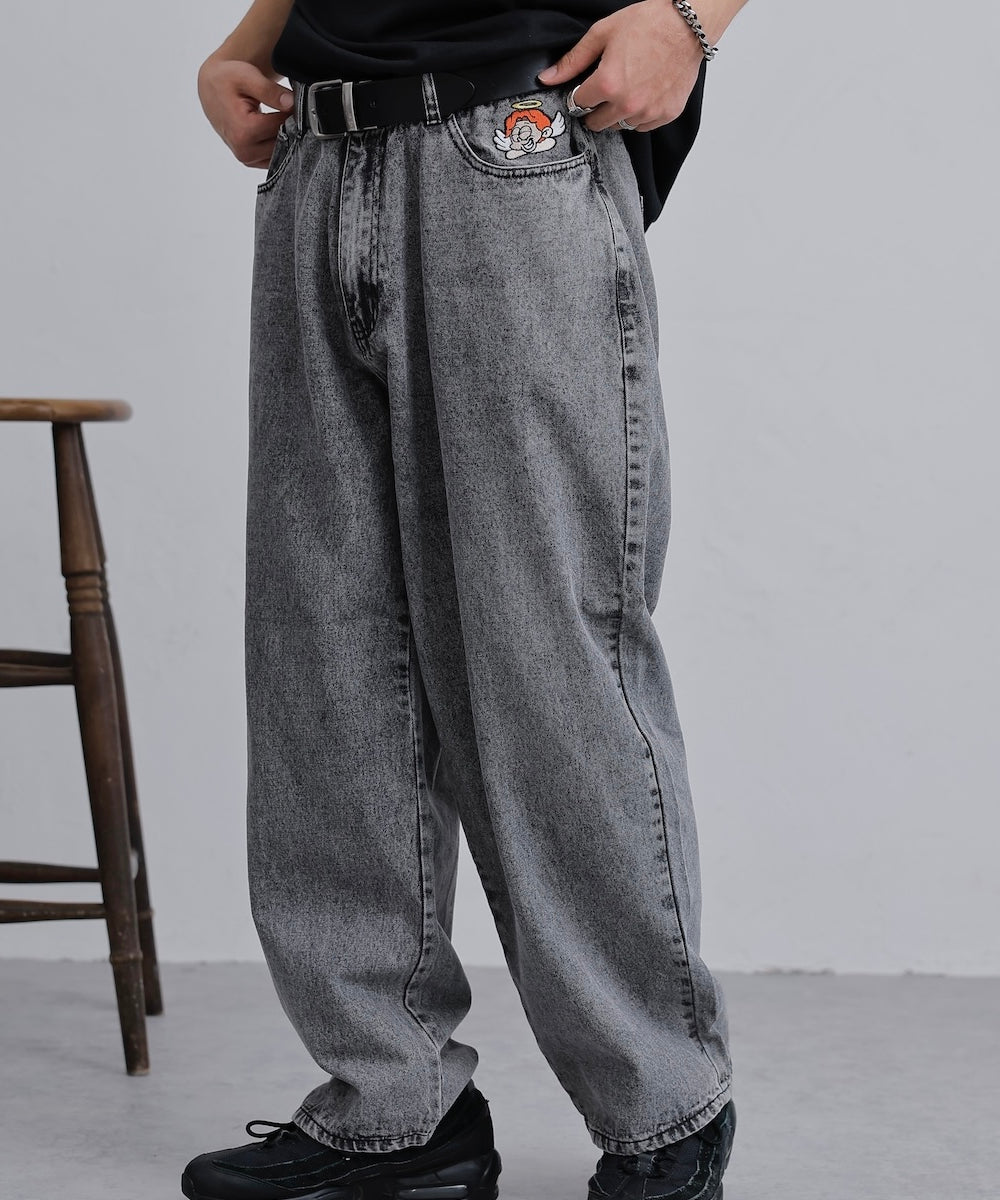 That’s life Angel logo Denim pants