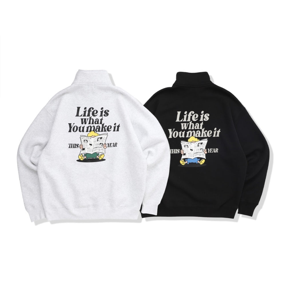 HEAVY WEIGHT “CHILDREN” LOGO HALF ZIP SWEAT 