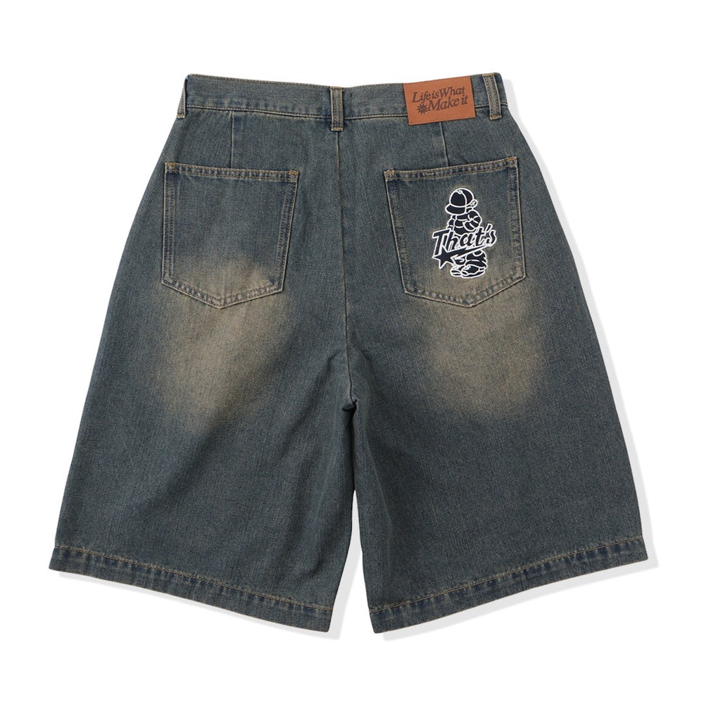 “CAP BOY” logo Original Half Denim pants