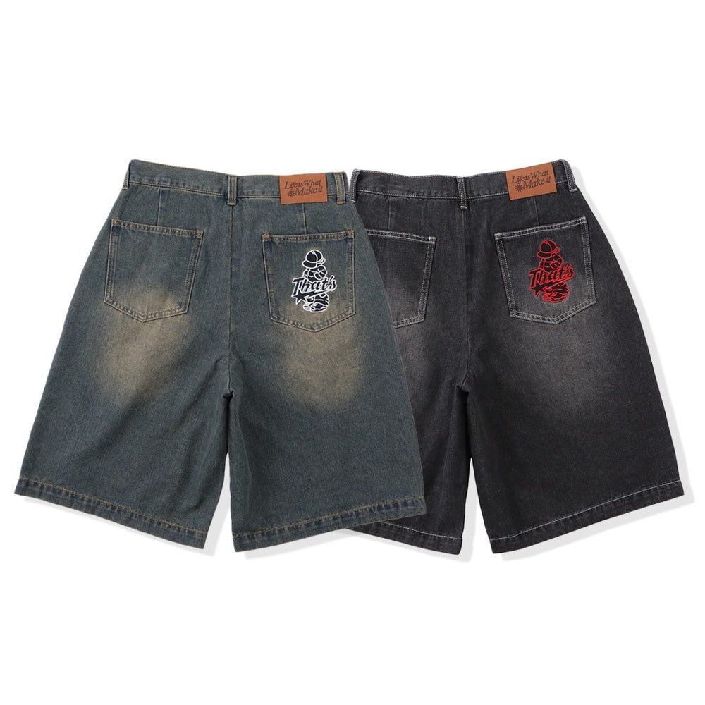 “CAP BOY” logo Original Half Denim pants