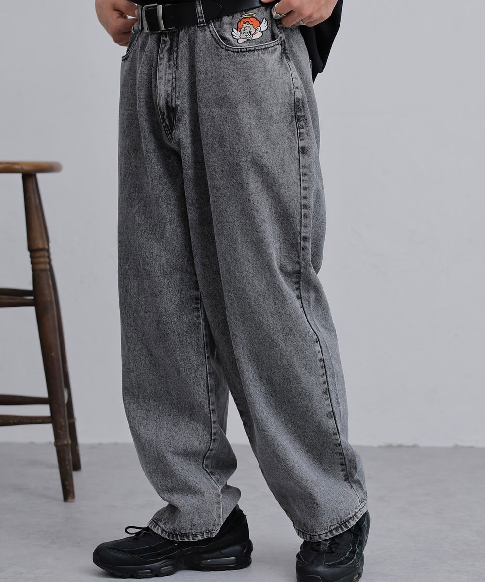 That’s life Angel logo Denim pants