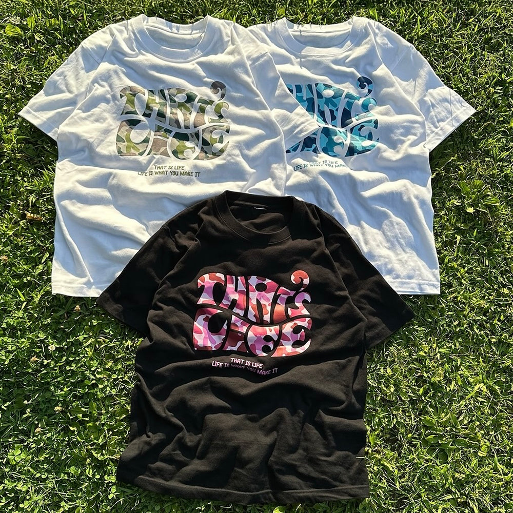 Surf Camo logo front print T-shirt