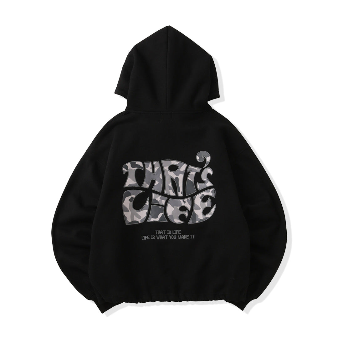 Surf Camo logo front print hoodie