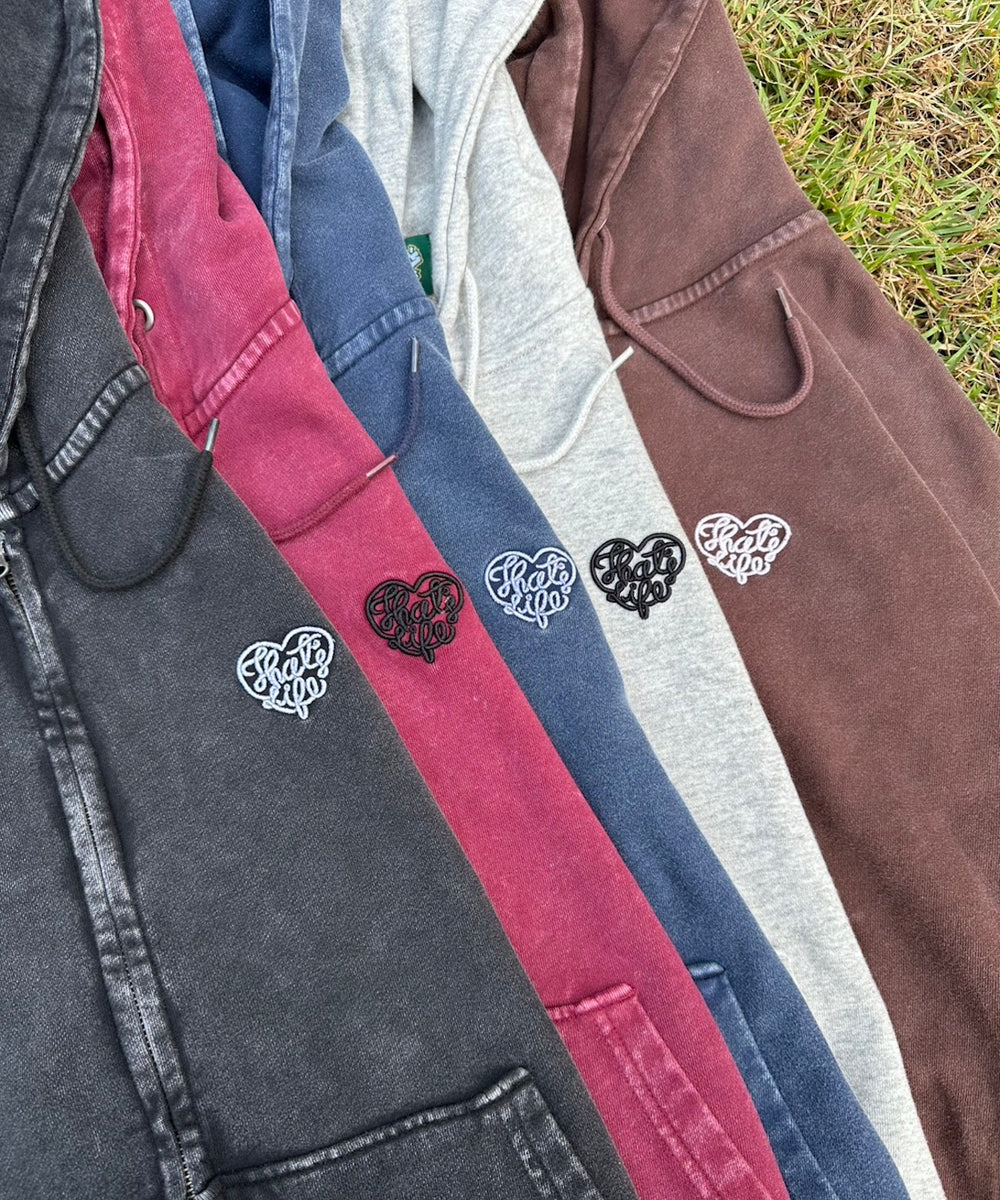 Vintage styles Heart logo zip hoodie