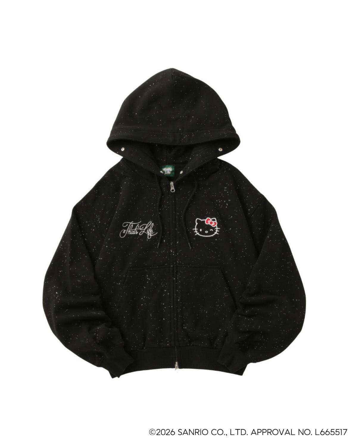 HELLO KITTY × Glitter Embroidery Fur zip hoodie – That's life