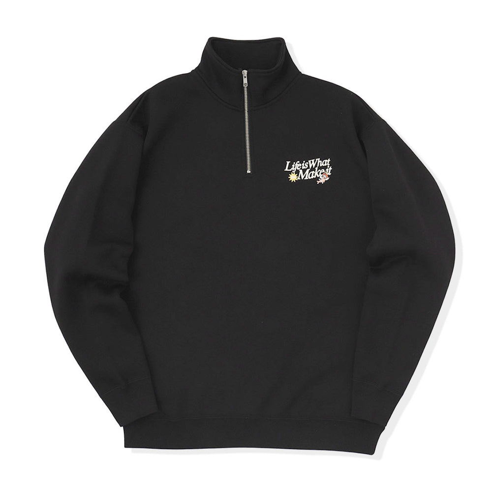HEAVY WEIGHT “ANGEL” LOGO HALF ZIP SWEAT
