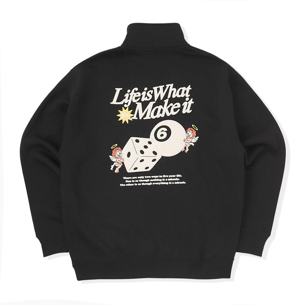 HEAVY WEIGHT “ANGEL” LOGO HALF ZIP SWEAT