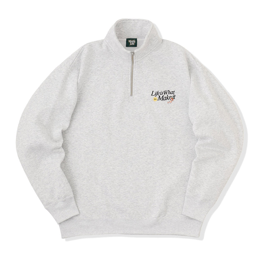 HEAVY WEIGHT “ANGEL” LOGO HALF ZIP SWEAT