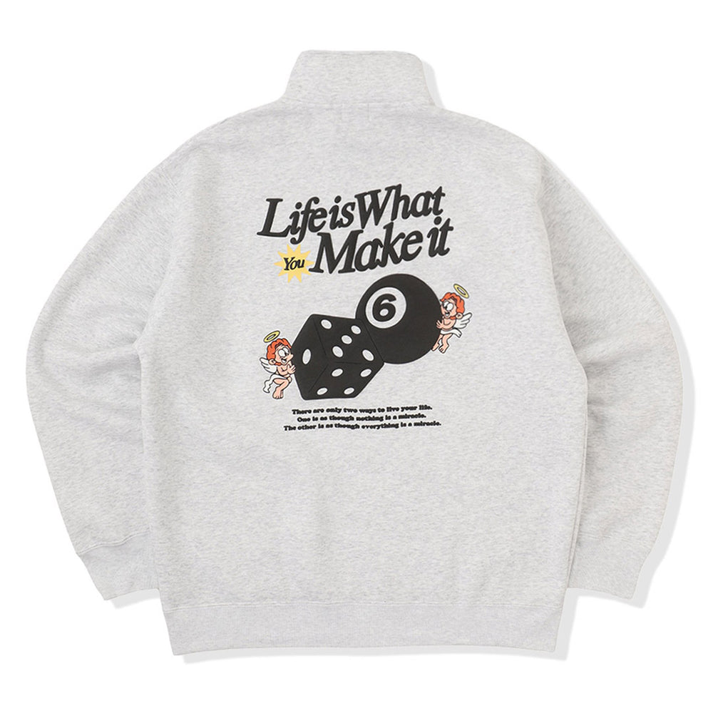 HEAVY WEIGHT “ANGEL” LOGO HALF ZIP SWEAT