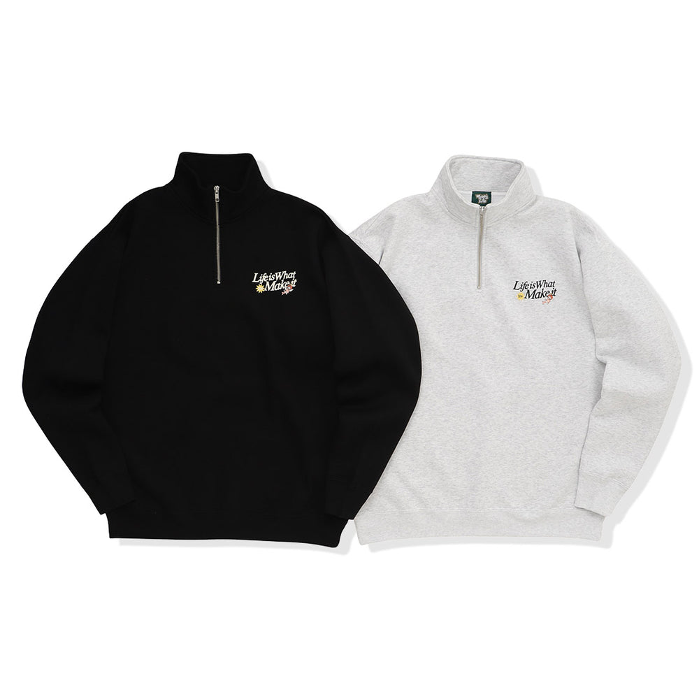 HEAVY WEIGHT “ANGEL” LOGO HALF ZIP SWEAT