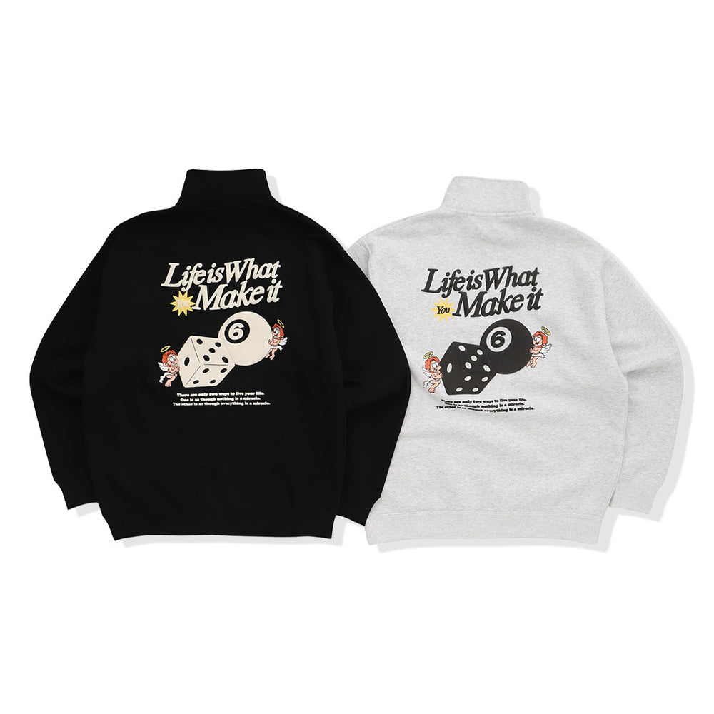 HEAVY WEIGHT “ANGEL” LOGO HALF ZIP SWEAT