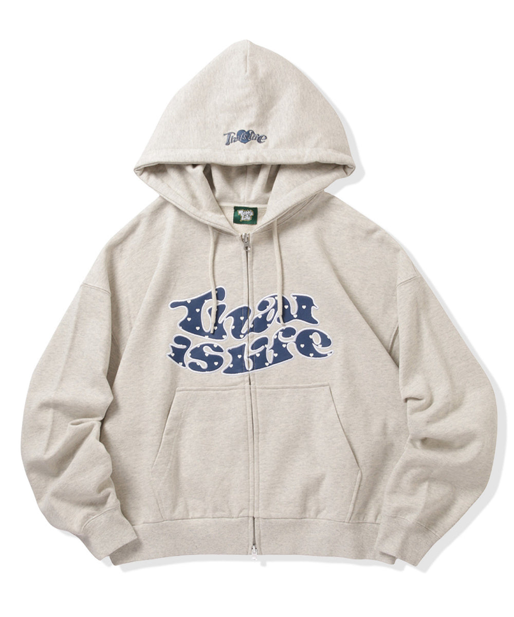 HEAVY WEIGHT 12.0oz FRONT HEART DOT LOGO ZIP HOODIE