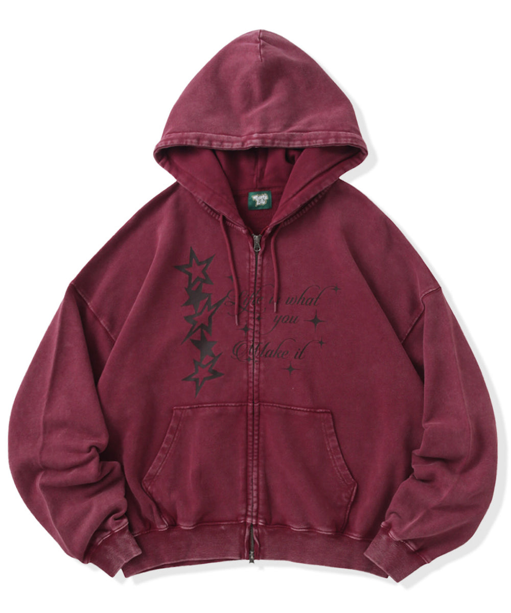 Vintage styles Starfall Script zip hoodie
