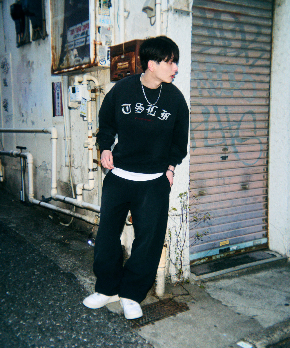 Vintage styles Patch work logo sweat