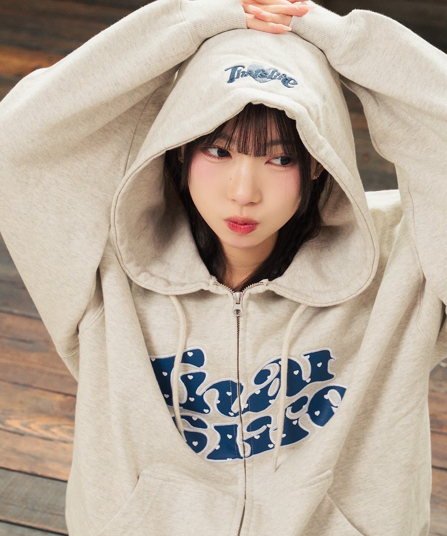 HEAVY WEIGHT 12.0oz FRONT HEART DOT LOGO ZIP HOODIE – That's life