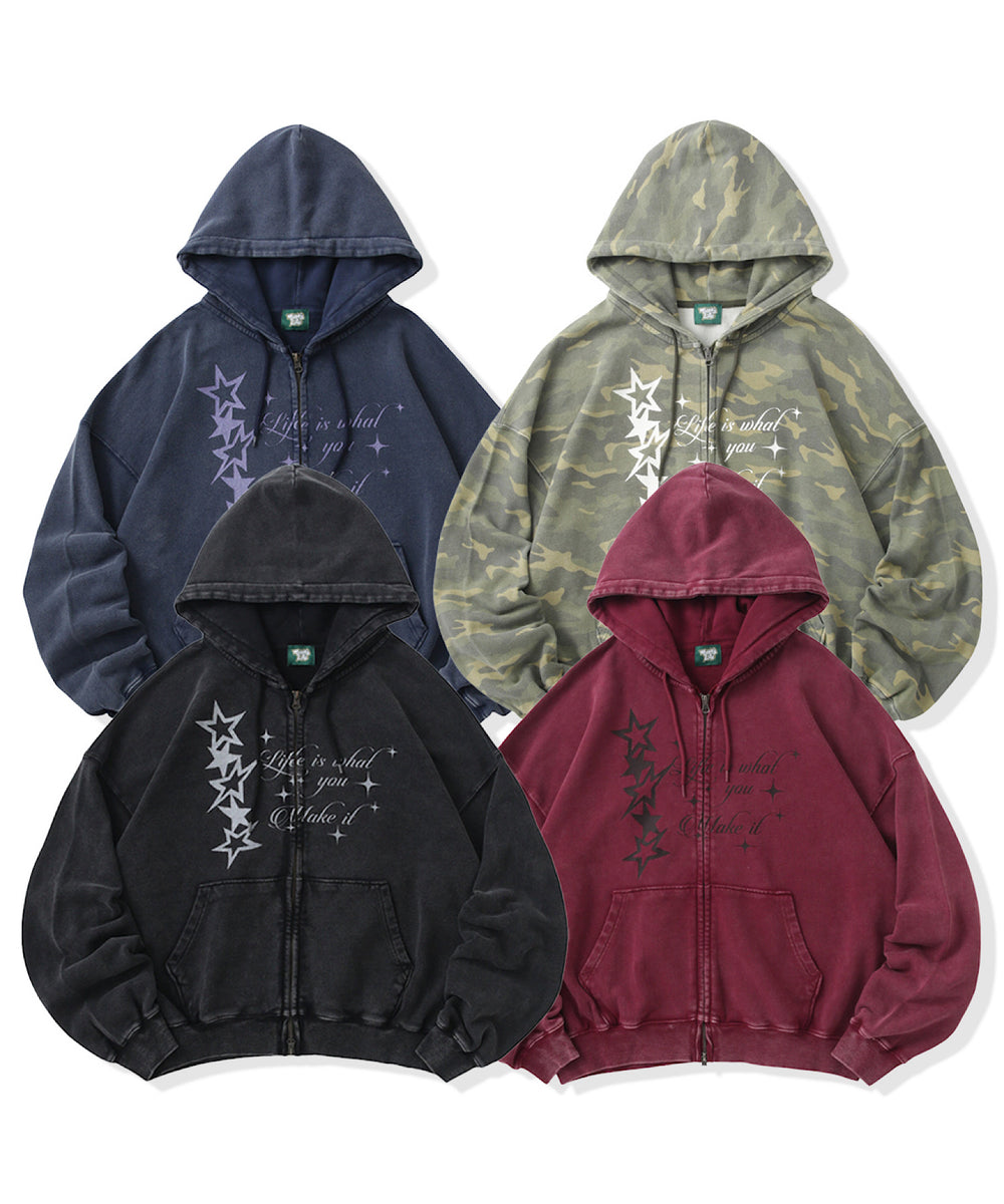 Vintage styles Starfall Script zip hoodie