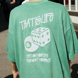 6.5oz PIGMENT “DICE” LOGO TEE / Green – That's life online store