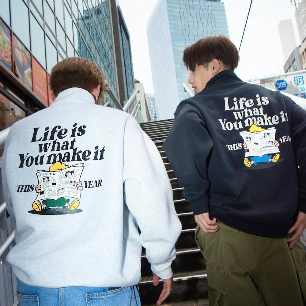 HEAVY WEIGHT “CHILDREN” LOGO HALF ZIP SWEAT 