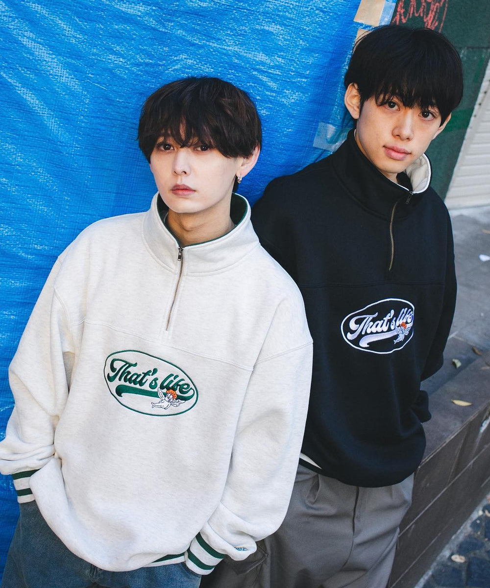 That's life Rib Line Half zip sweat 