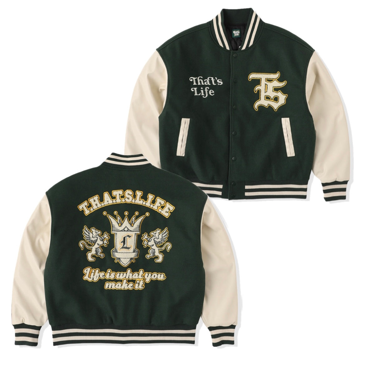 80s Vintage styles Stadium Jumper / Green – That's life online store