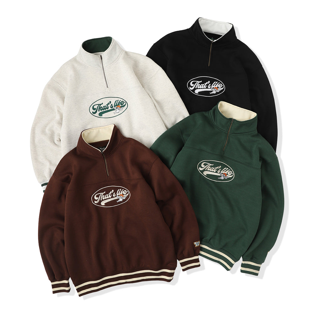That's life Rib Line Half zip sweat 