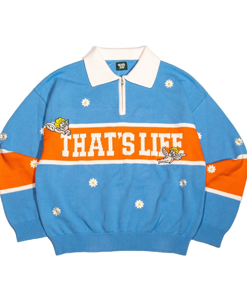 That's life Flower Half zip knit 
