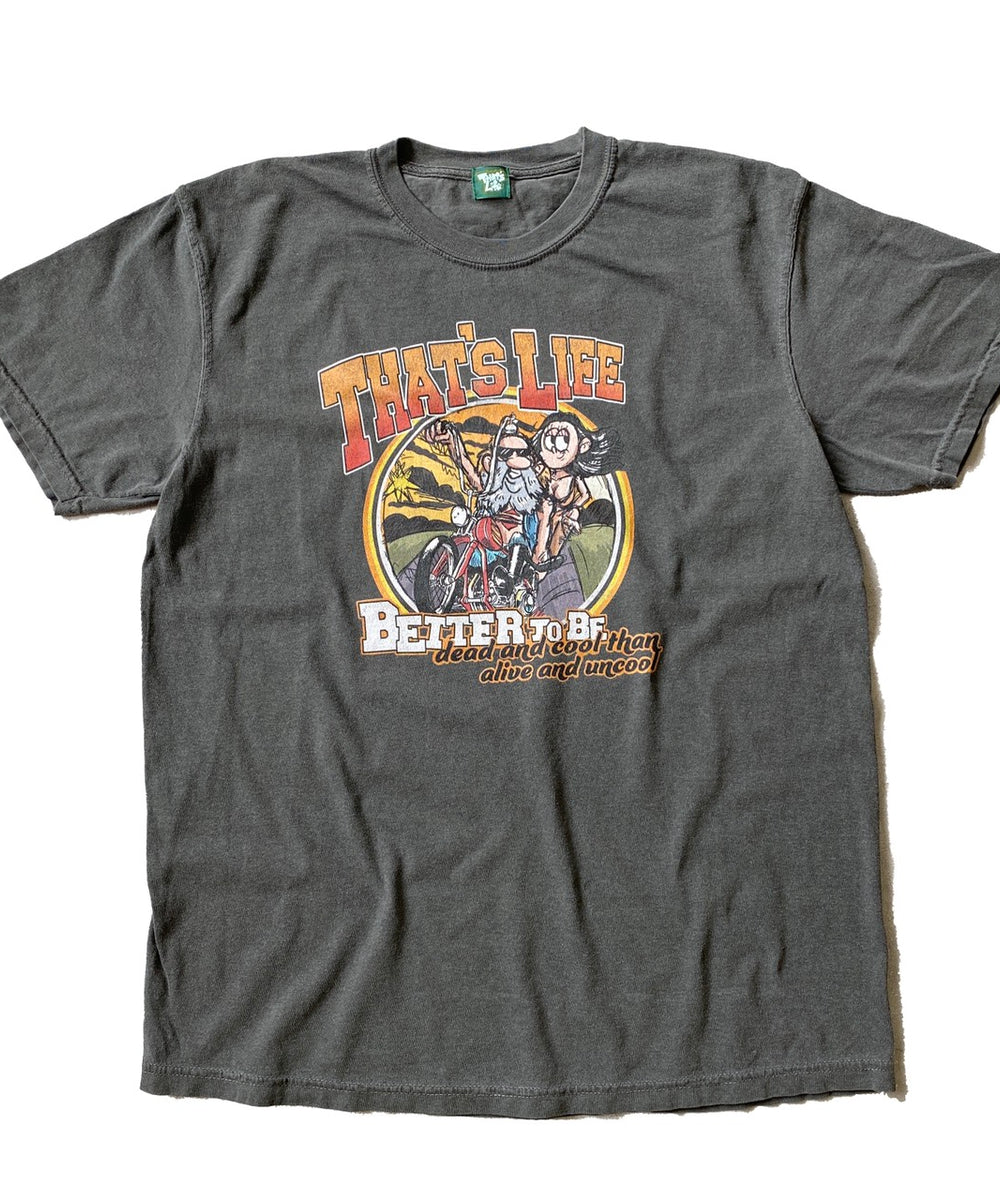 Vintage styles Biker Tee Charcoal